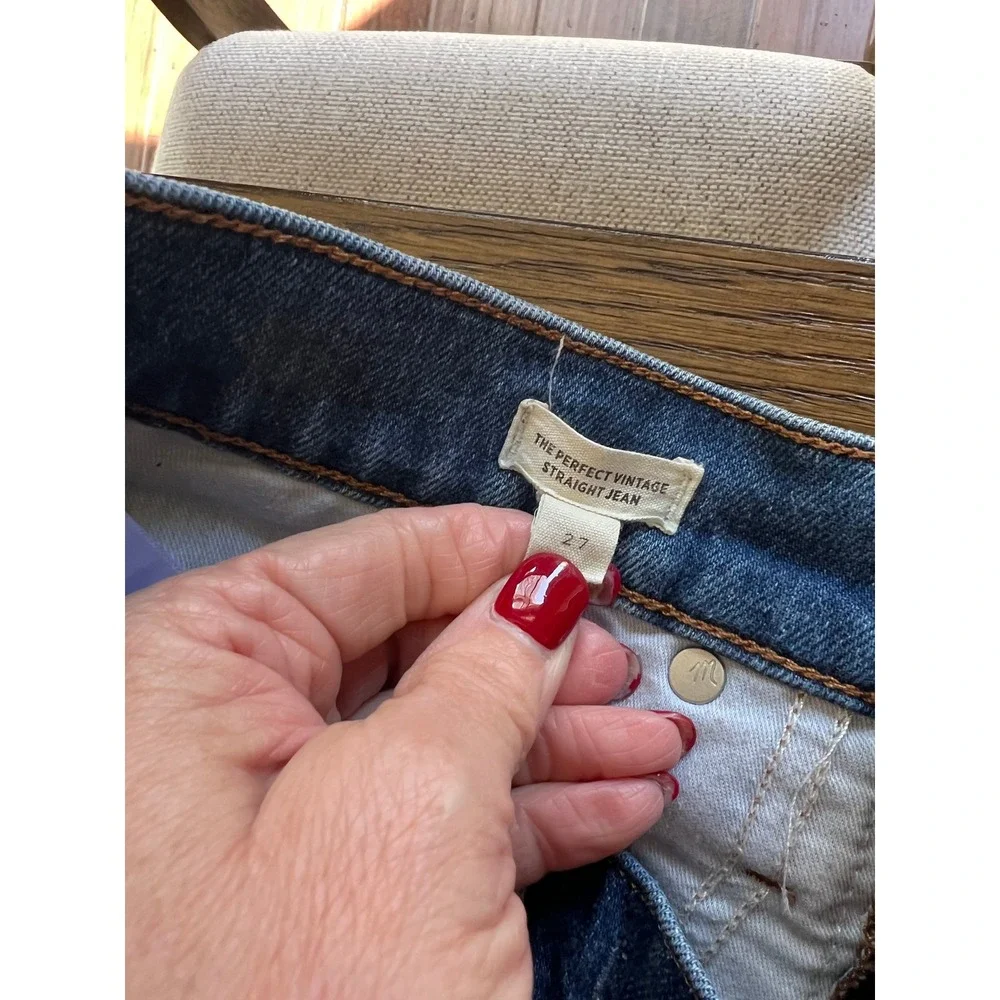 Madewell Perfect Vintage Straight Jeans Denim High Rise Blue 27 Mom Jeans preppy
